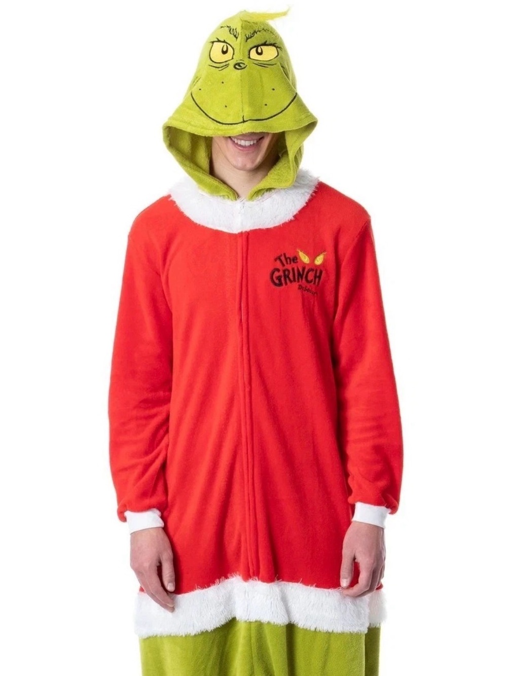 Dr. Seuss The Grinch Red and Green Hooded Onesie